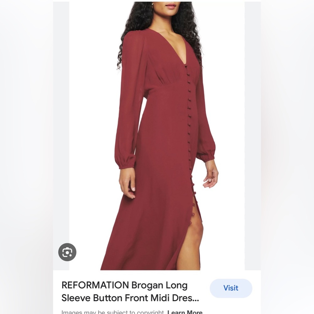 Reformation white midi dress w buttons
